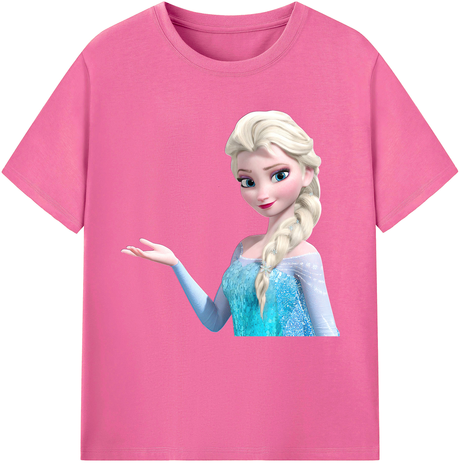 （画像用） アナと雪の女王 アンナ エルサ Frozen Anna Elsa レディースカジュアルプリントTシャツ（綿100％）